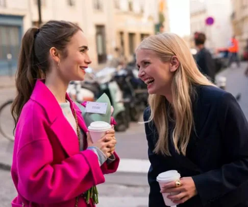 Emily In Paris' Lily Collins and Camille Razat.