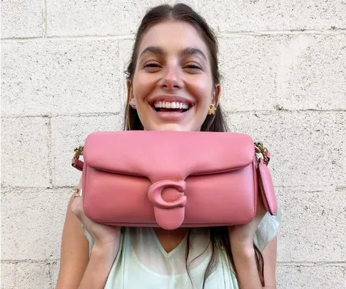 Camila Morrone with the Coach Pillow Tabby bag.