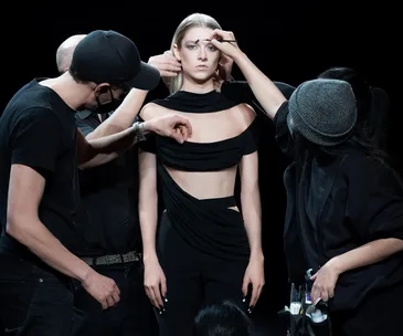 Hunter Schafer in Mugler Spring 2021 show