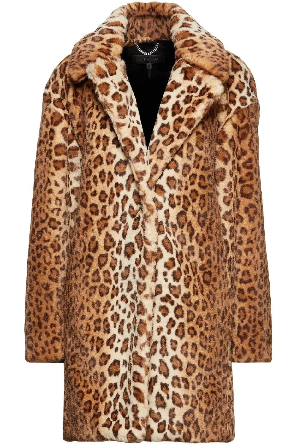 Gizia retailer brown and cream leopard print coat