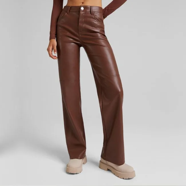 How To Style Brown Leather Pants This Season & Where To Buy | ELLE How To Style Brown Leather Pants This Season & Where To Buy | ELLE