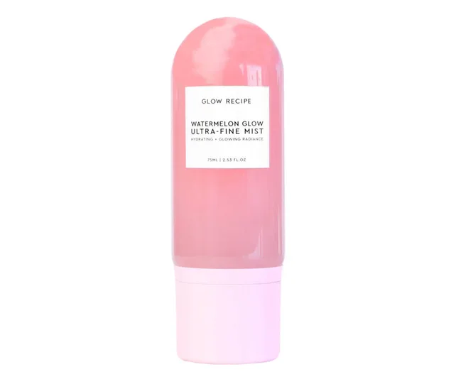 Glow Recipe Watermelon Glow Ultra-Fine Mist in pink gradient bottle.