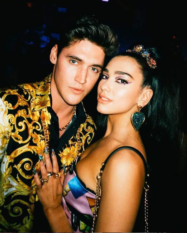 Dua Lipa and Isaac Carew.