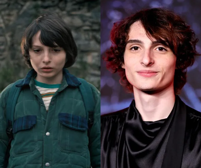 Two side-by-side images of the same person at different ages; left as a child, right as a young adult.