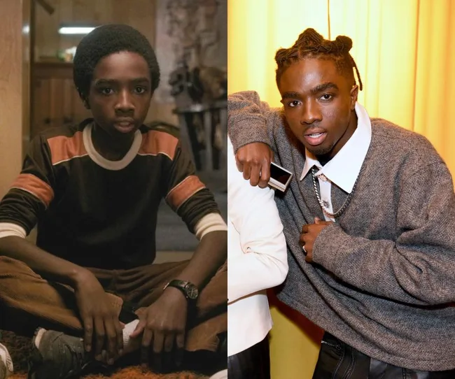 Two images of the same young man; left, in casual wear sitting; right, wearing a sweater and posing confidently.