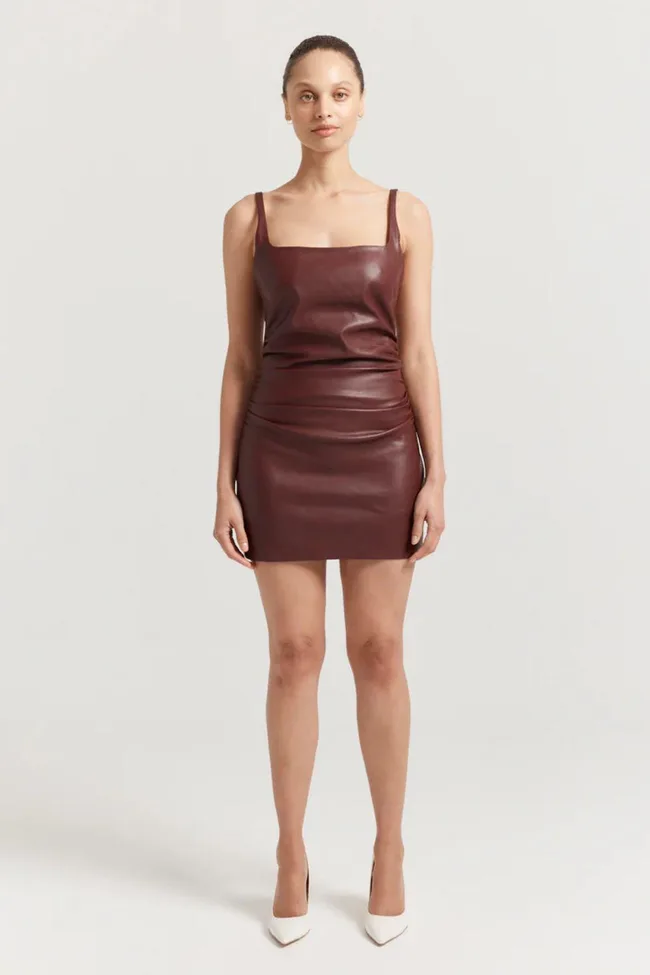 kendall jenner brown mini dress Kendall Jenner Perfects the Mini Dress In Two Ways While In Paris