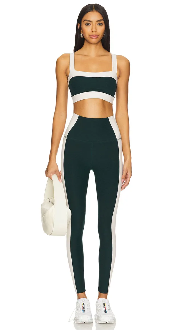 Spacedye Horizon Colorblock Bra ($115.24) and Spacedye Vitality Colorblock High Waisted Midi Legging ($181.09)