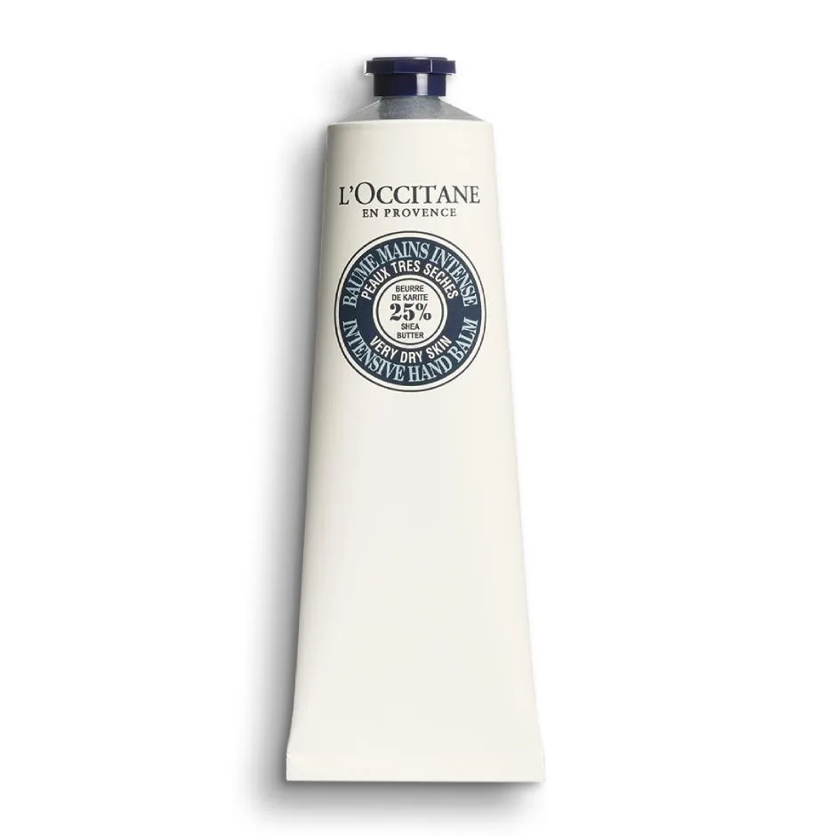 The L'Occitane Shea Butter Intensive Hand Balm can salvage even the driest hands, thanks to its rich, nourishing formula containing 25% Shea Butter. The replenishing balm provides intense nourishing care, creating a protective film over hands that are dry, damaged and uncomfortable. It comes in a classic cream coloured aluminium tube.