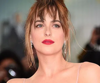 Dakota Johnson red carpet Prada pink dress