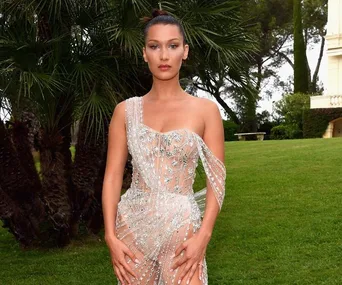 best naked dresses red carpet bella hadid