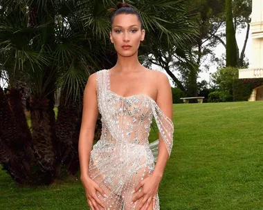 best naked dresses red carpet bella hadid