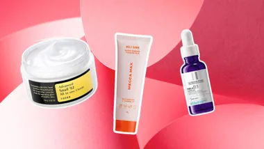 Image features affordable skincare brands and products from brands like COSRX, Mecca Max and La Roche Posay.