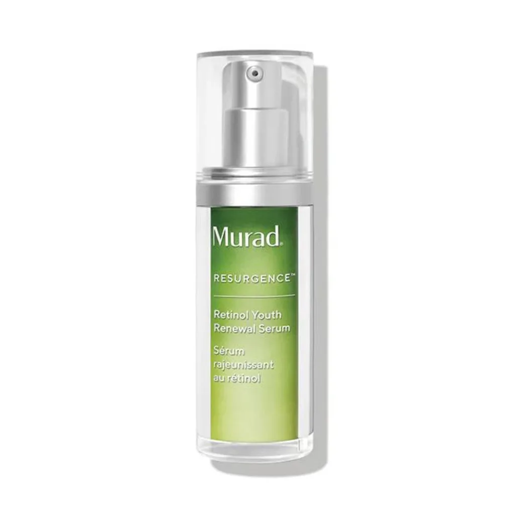 The Murad Resurgence Retinol Youth Renewal Serum contains three different types of retinol, along with hyaluronic acid and antioxidants to great a great retinol for beginners looking for serious results. The formula is packed in a green air tight bottle with a pump and clear plastic cap for convenience and stability.