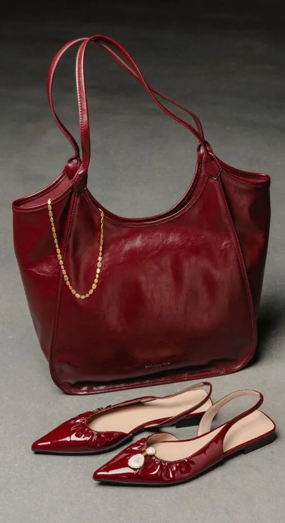 Red handbag and shoes