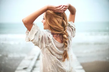 Dreamy girl on a beach