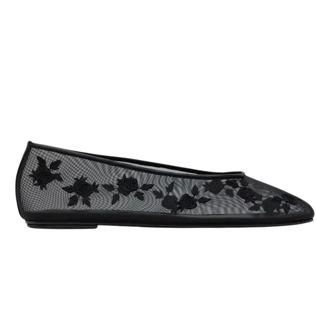 Magda Butrym Black Mesh Ballet Flats