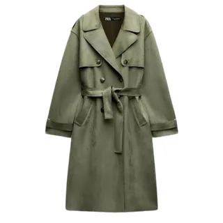 Zara Faux Suede Trench Coat