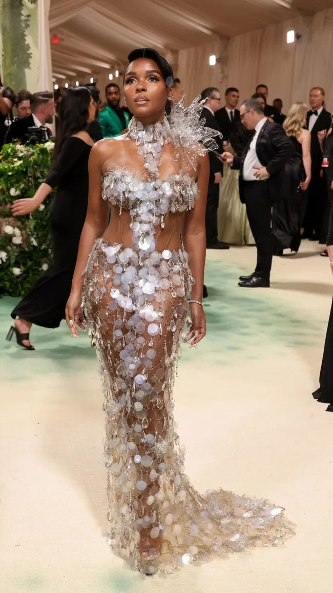 Janelle Monae arrives at the 2024 Met Gala.