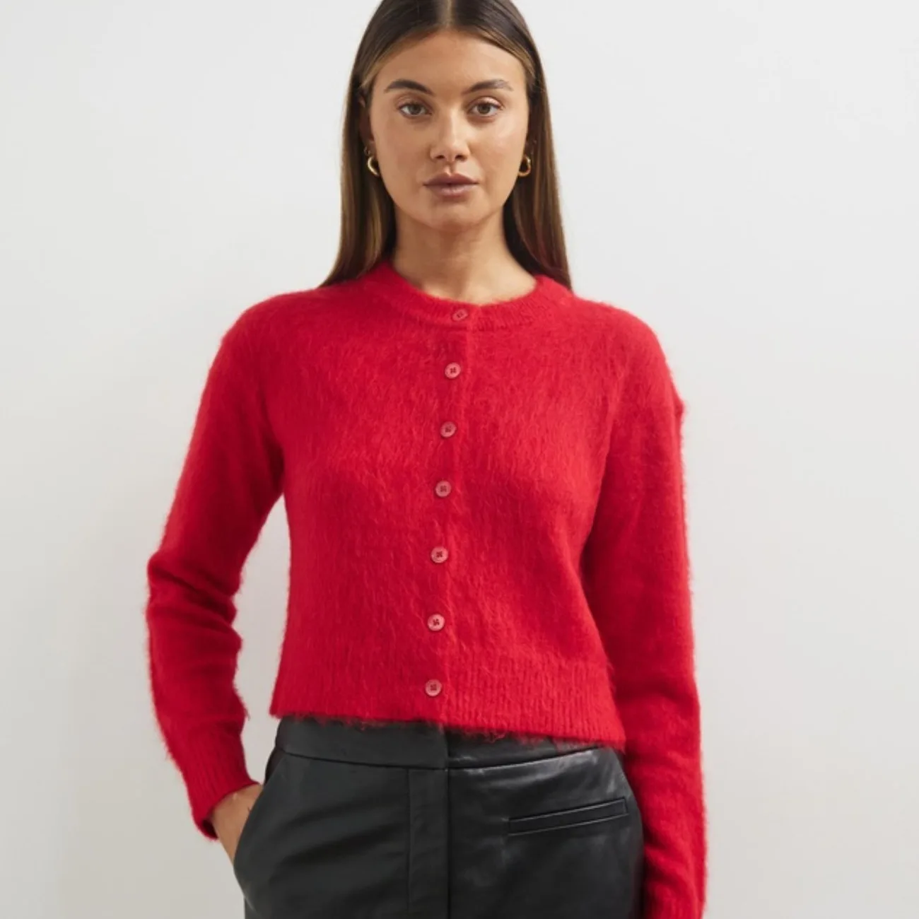 Red Cardigans & Sweaters Are Everywhere This Winter | ELLE