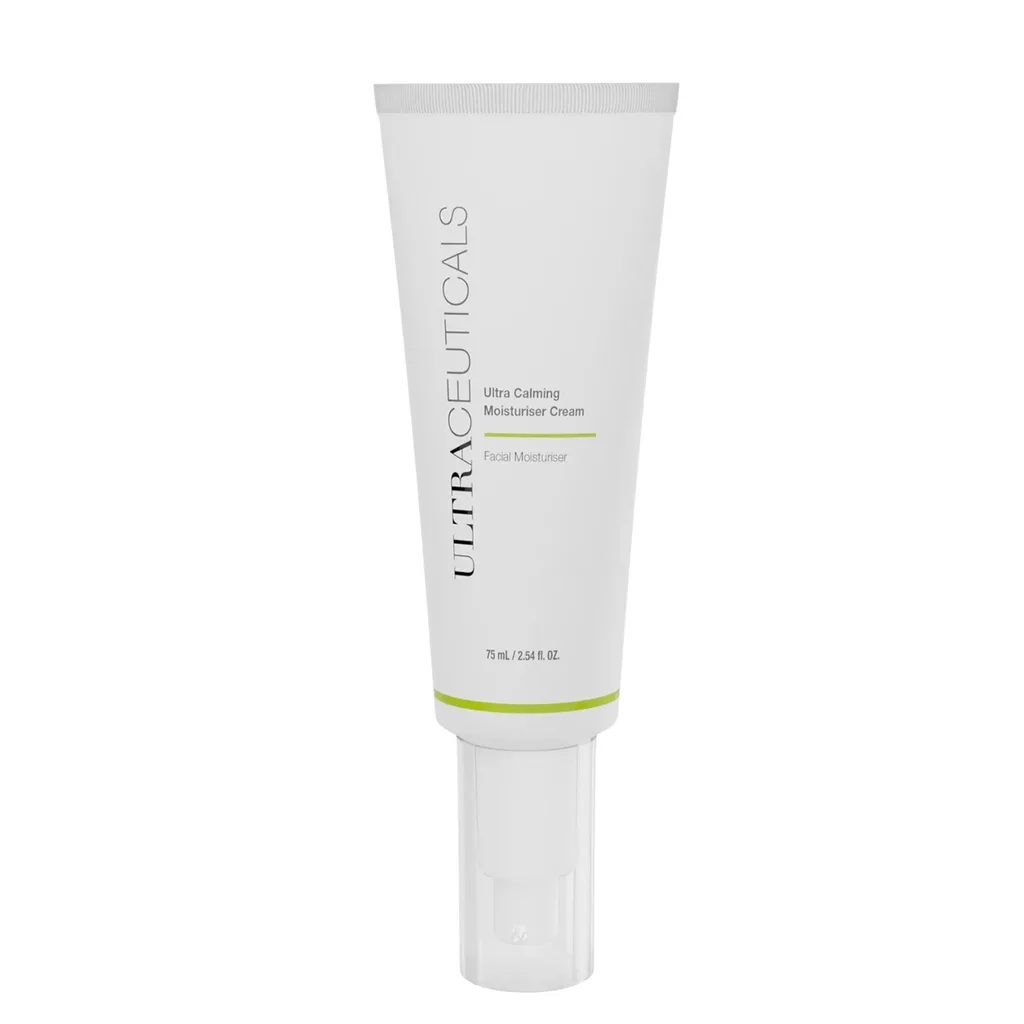 The Ultraceuticals Ultra Calming Facial Moisturiser features a powerful blend of ceramides, prebiotics and phytosterol to help hydrate and protect sensitive and sensitized skin throughout winter. The super soothing cream will calm the complexions and protect it from environmental factors like wind, heat and pollution (it's also perfect for use after overdoing it on your actives). It comes in a white tube with a pump and cap. 