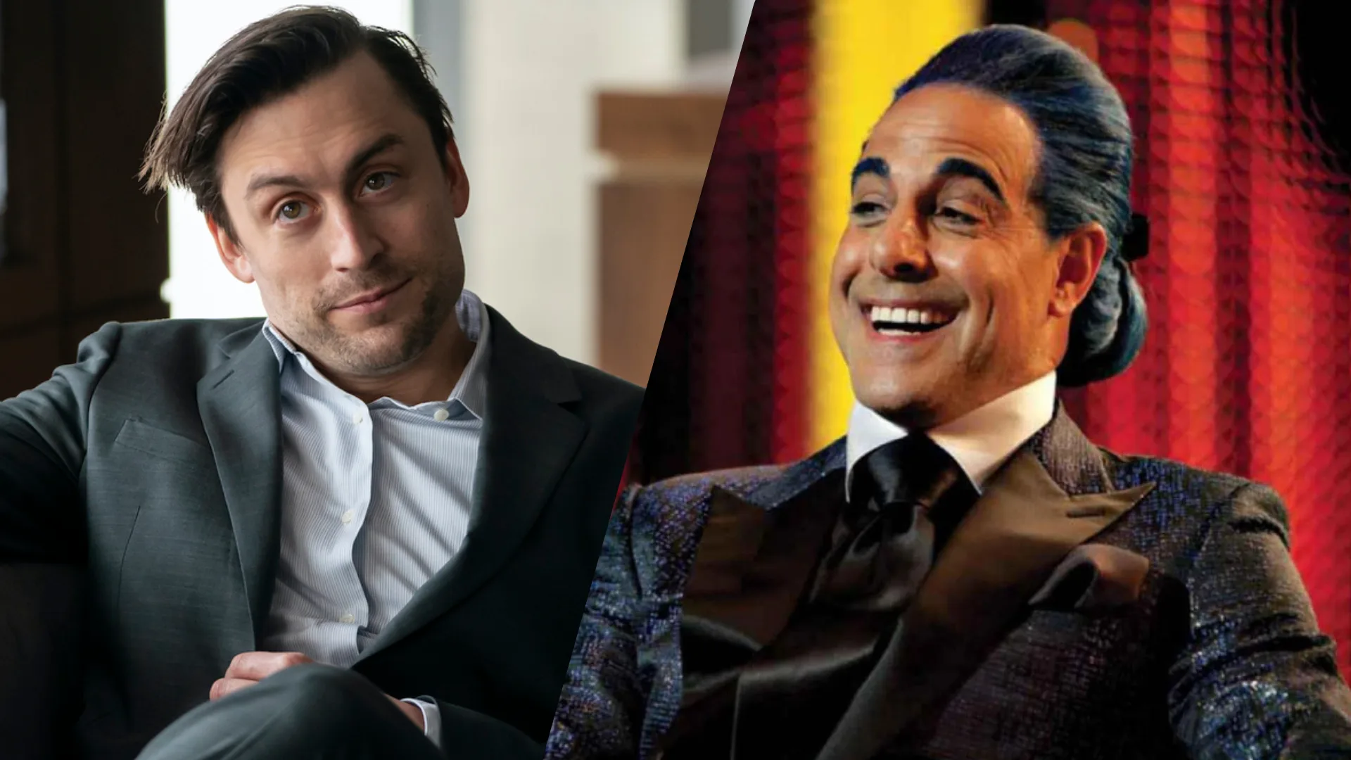 Kieran Culkin and Stanley Tucci as Caesar Flickerman