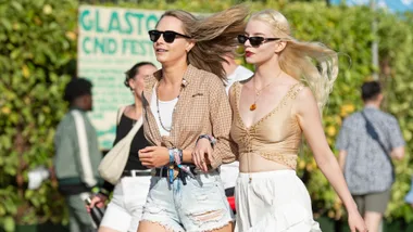 cara delevingne and anya taylor joy at glastonbury 2024