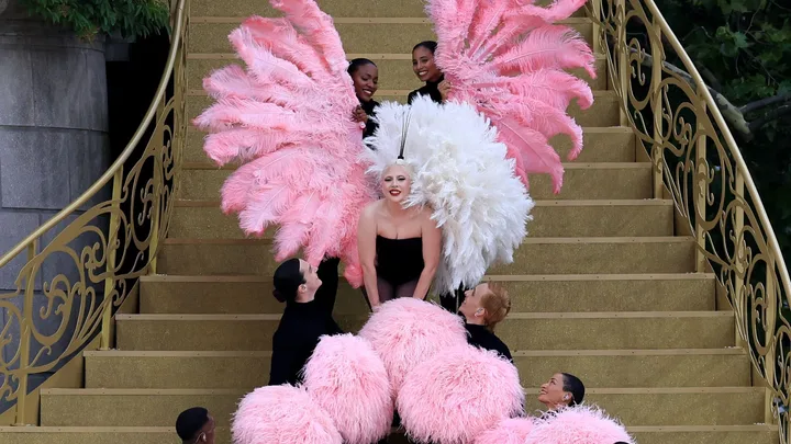 lady gaga at the paris olympics opening ceremony