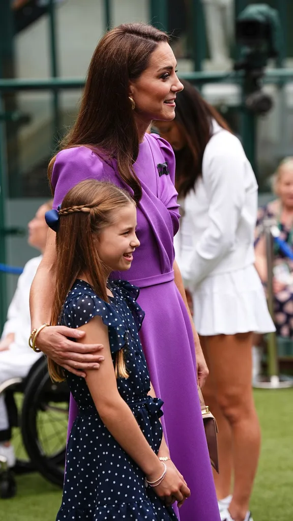 Kate Middleton and Princess Charlotte at Wimbledon.