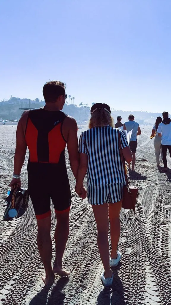 Margot Robbie supported husband Tom Ackerley at his first triathlon.