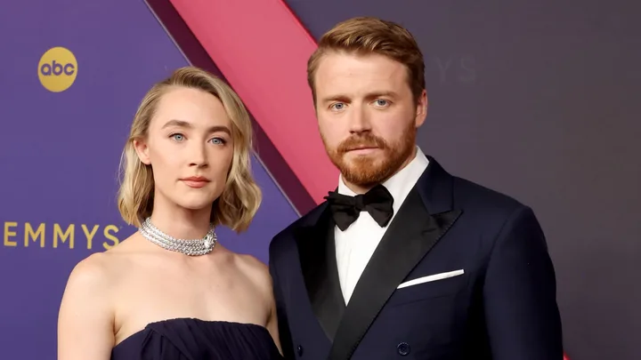 saoirse ronan and husband jack lowden at the emmy awards