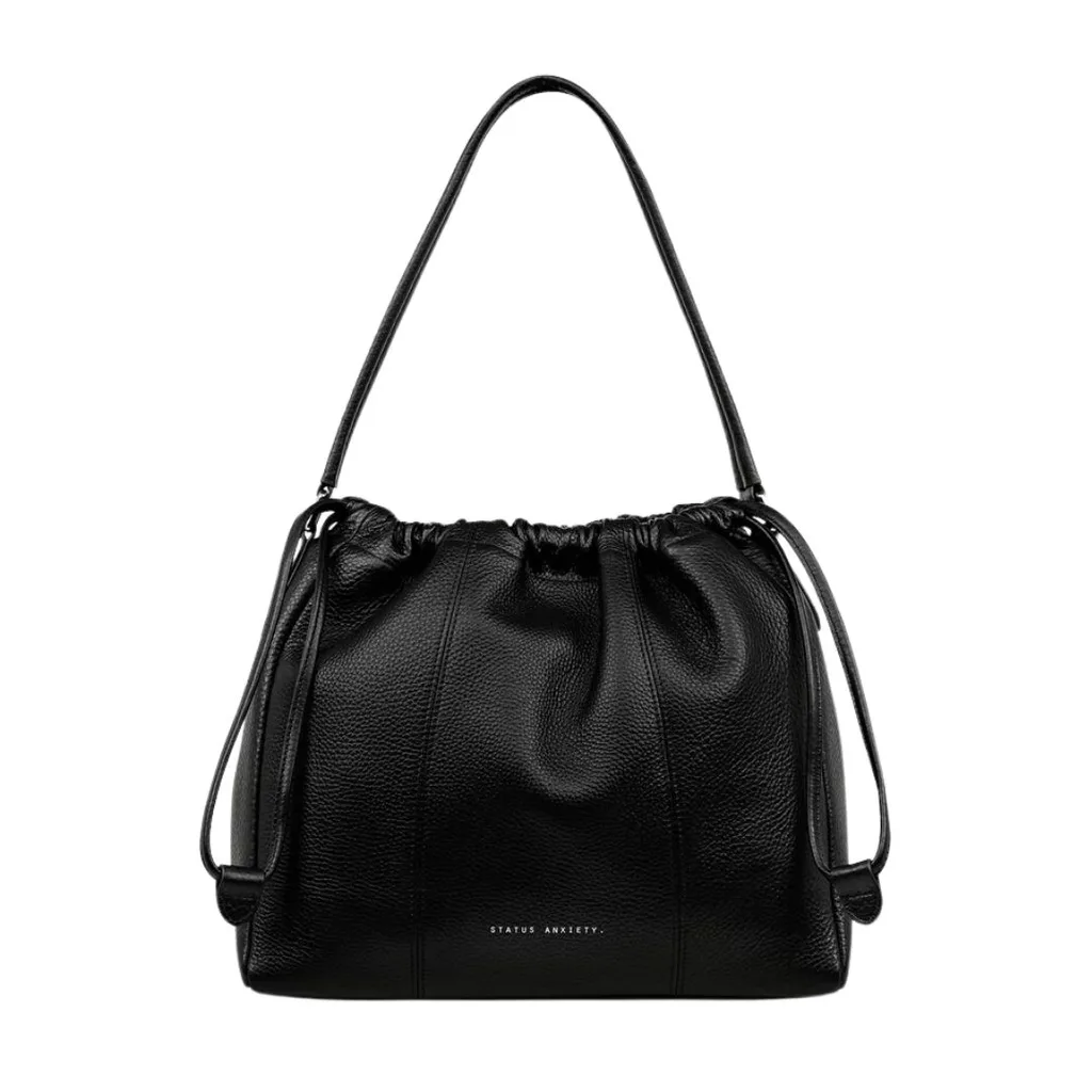 travel bag black leather