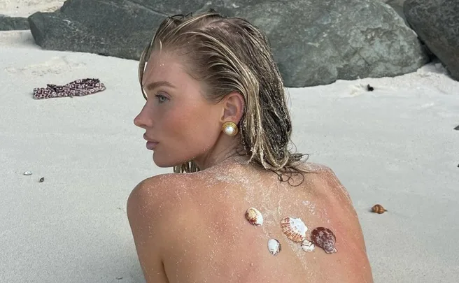 Elsa Hosk on the beach