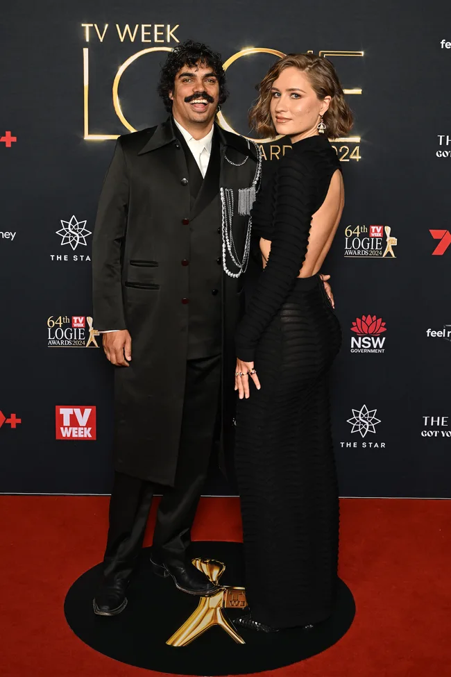 tony armstrong and girlfriend on the logies red carpet 2024