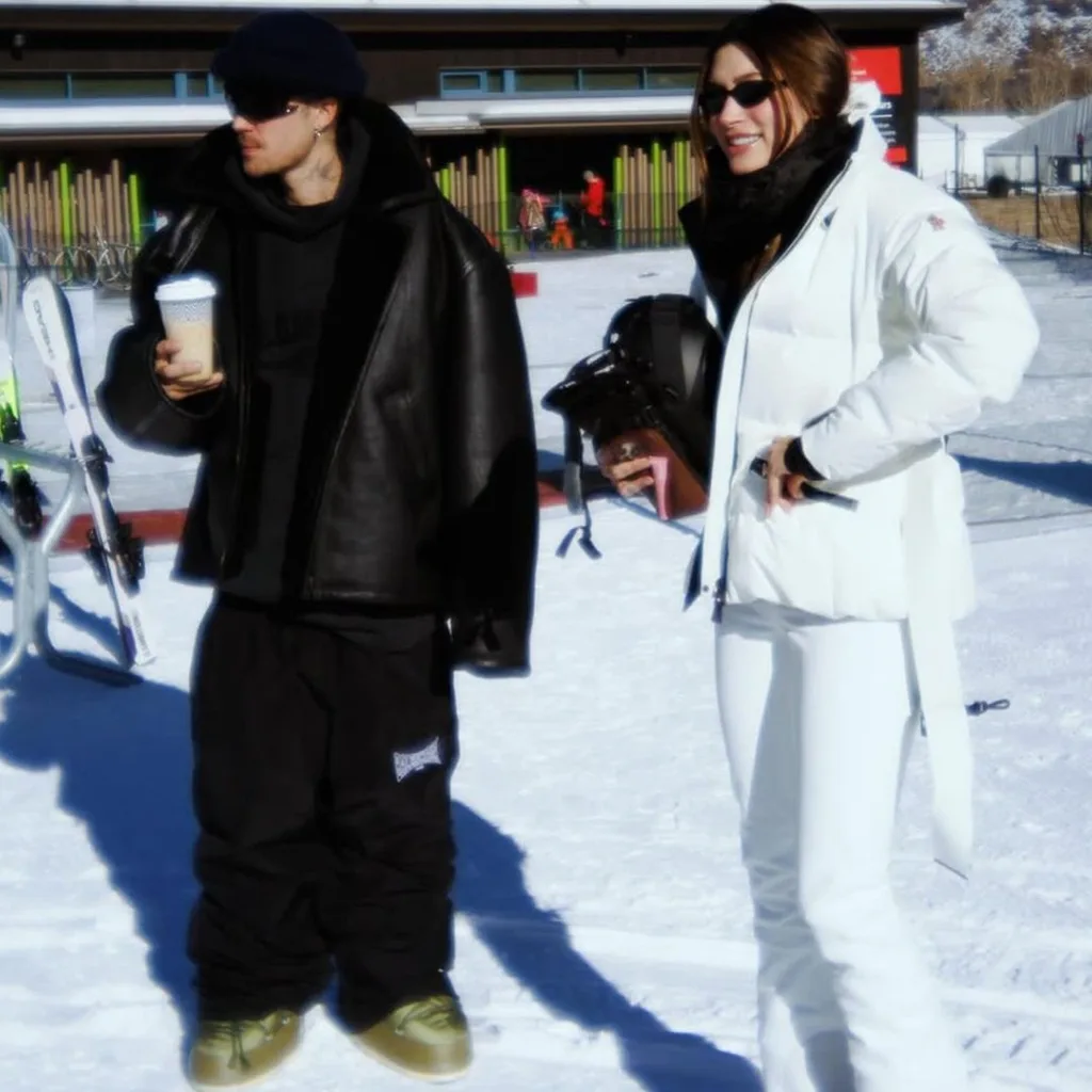 Justin Bieber posts photo of him and wife Hailey Bieber frolicking in Aspen