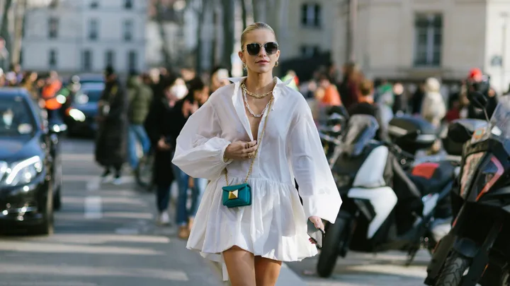 shopping white dress