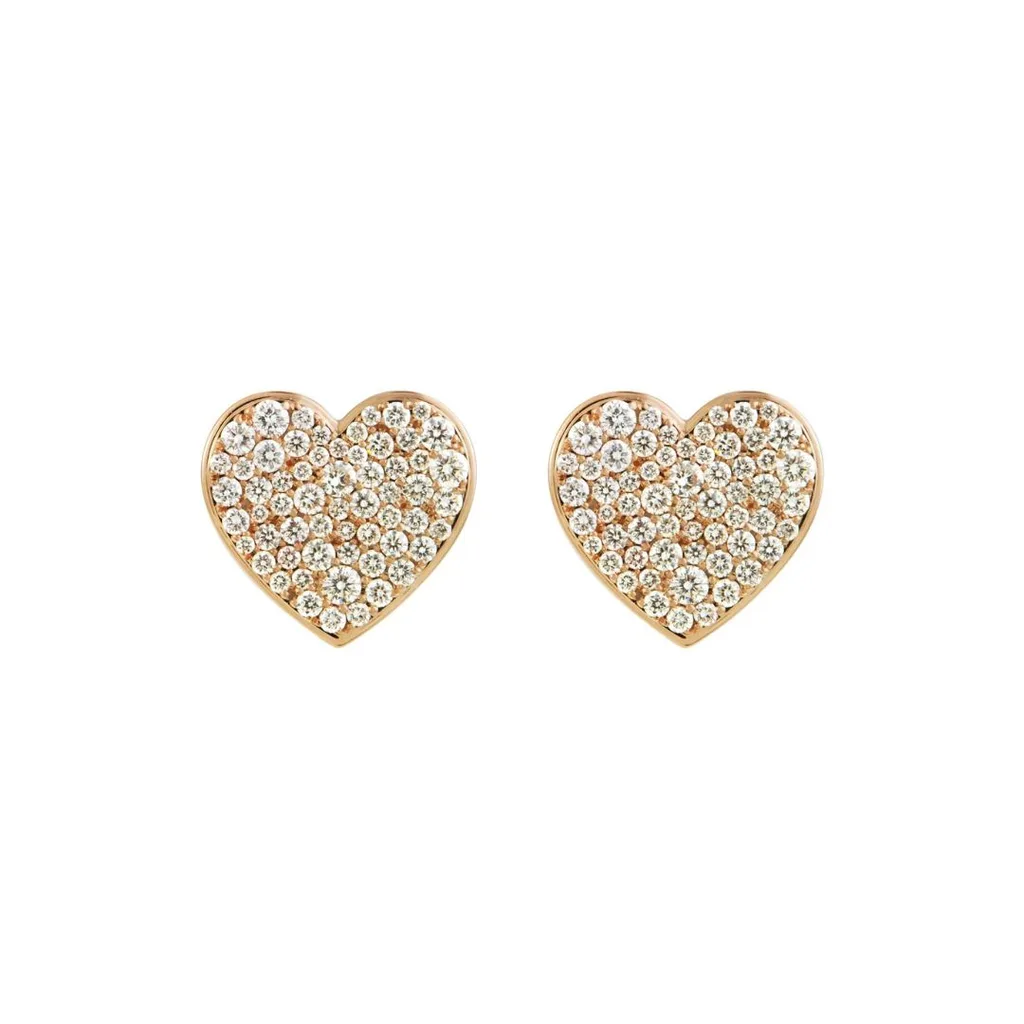 heart diamond bridal earring