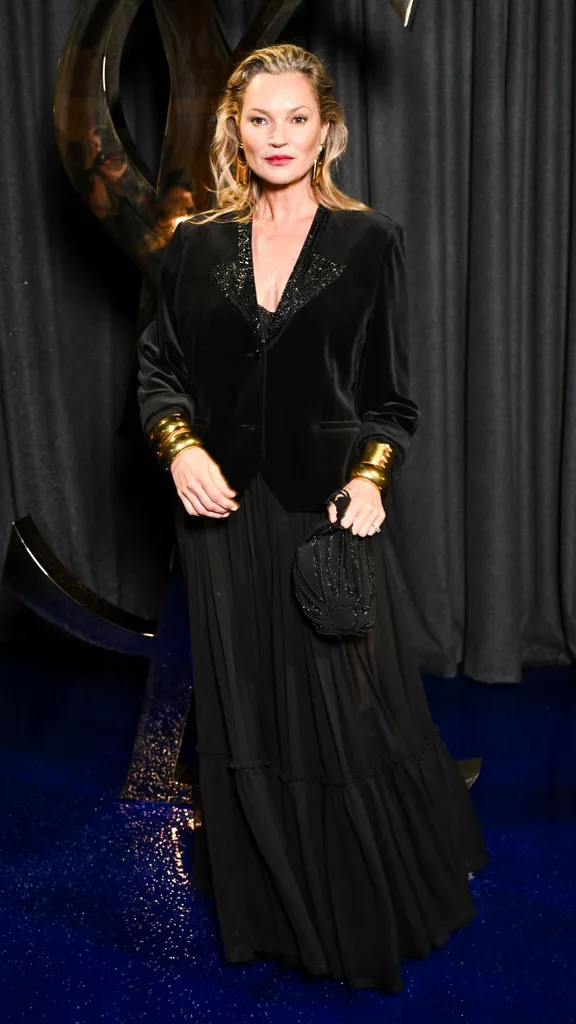 Kate Moss attends the Saint Laurent Womenswear Spring-Summer 2025 show as part of Paris Fashion Week on September 24, 2024 in Paris, France.