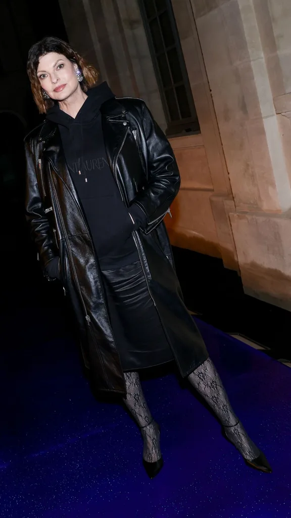 Linda Evangelista at Saint Laurent RTW Spring 2025 as part of Paris Ready to Wear Fashion Week on September 24, 2024 in Paris, France.