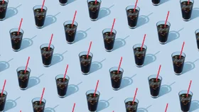 digital illustration of glasses of diet coke