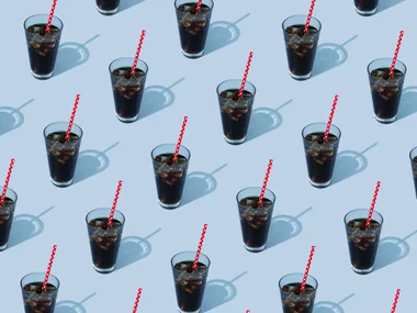 digital illustration of glasses of diet coke