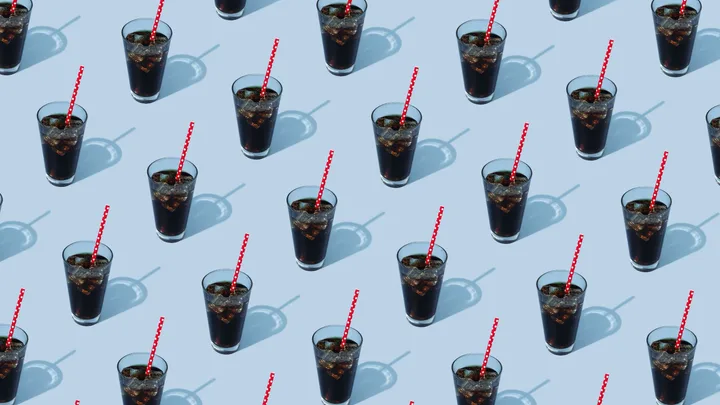 digital illustration of glasses of diet coke