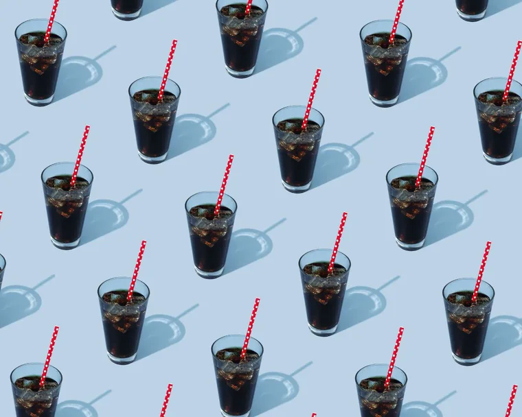 digital illustration of glasses of diet coke