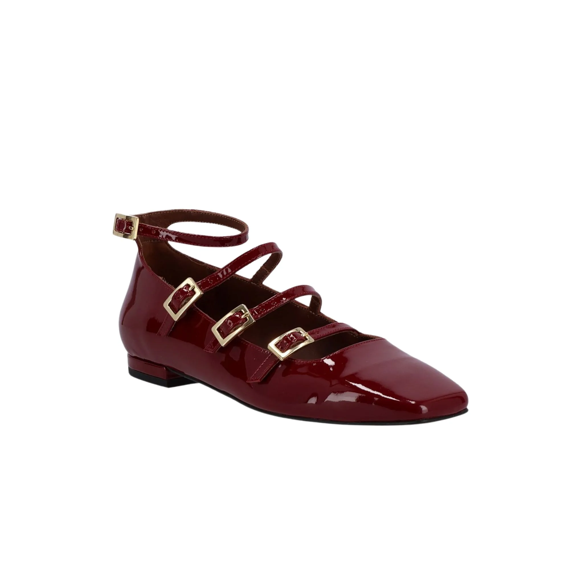 Alohas, Luke Onyx Wine Burgundy Leather Ballet Flats 