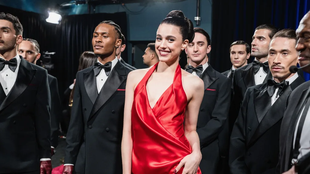 Margaret Qualley pre her James Bond inspired performance at the Oscars