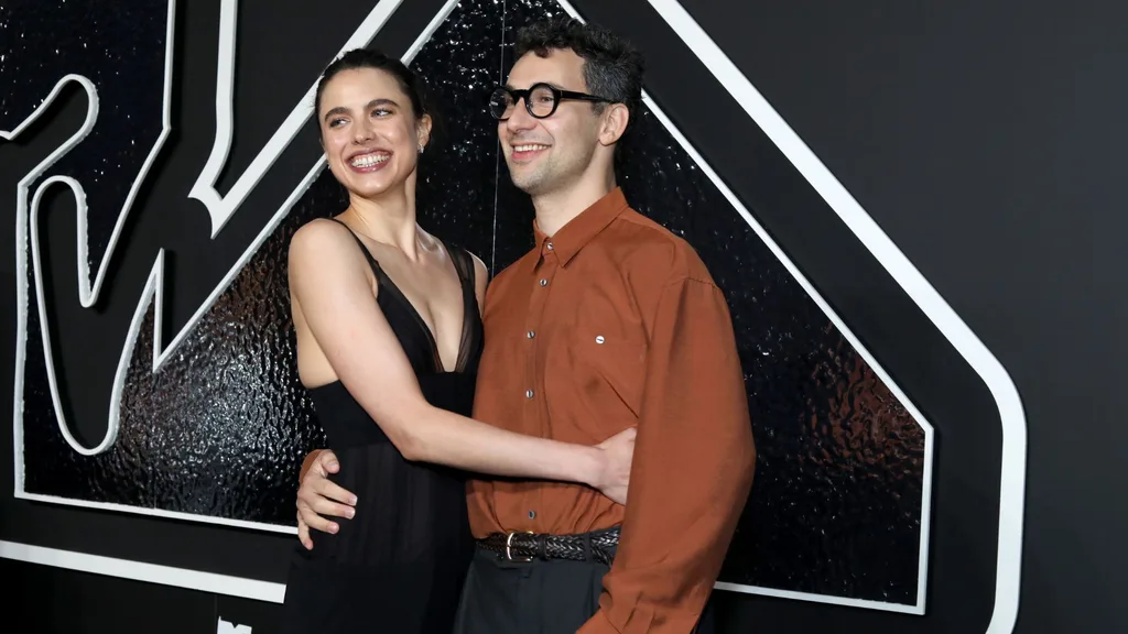 Margaret Qualley and Jack Antonoff attend the 2024 MTV Video Music Awards at UBS Arena on September 11, 2024 in Elmont, New York.