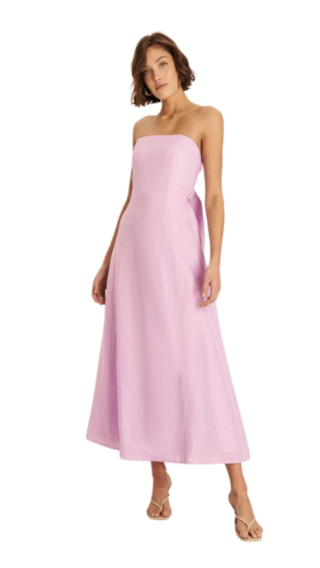 Aere Linen Strapless Maxi