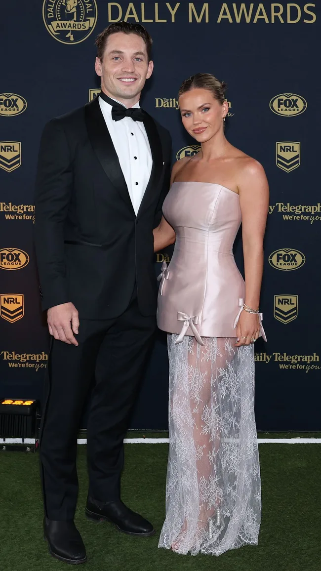 Cameron Murray of the Rabbitohs and Miranda Cross