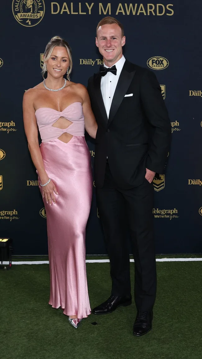 Daly Cherry-Evans of the Sea Eagles and Vessa Cherry-Evans at dally ms red carpet