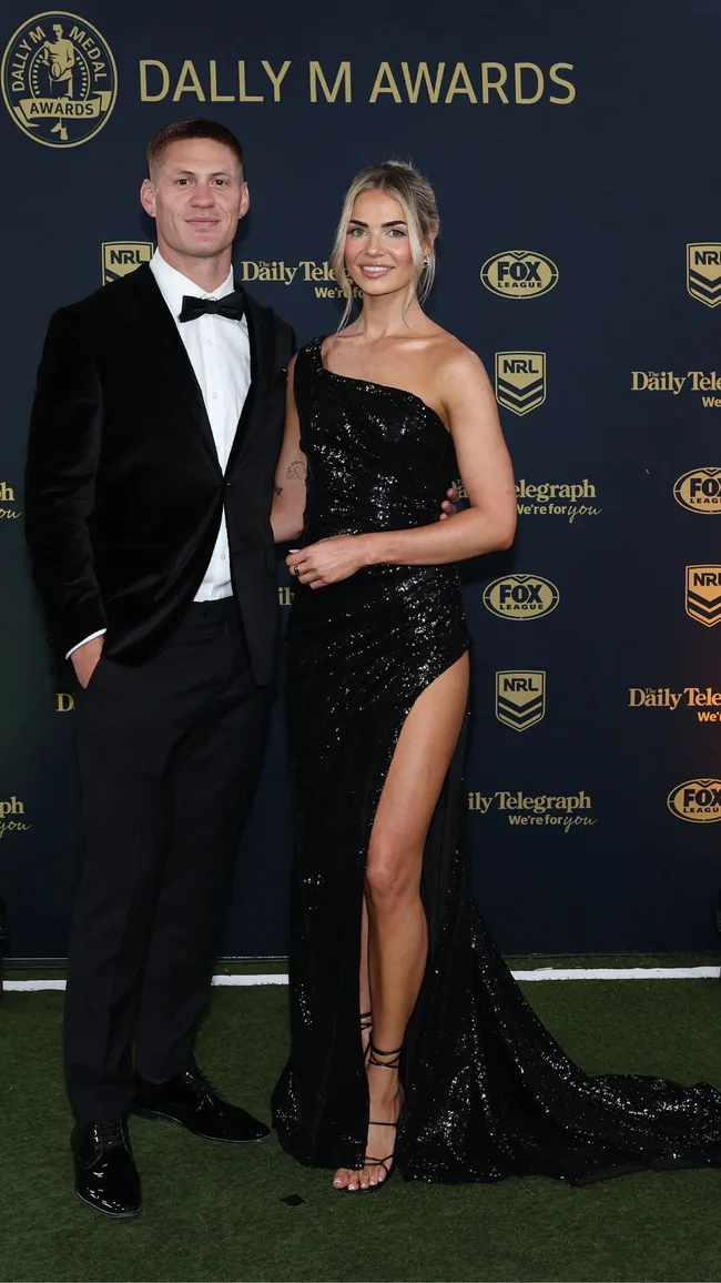 Kalyn Ponga of the Knights and Gabrielle Peak Dally M Red carpet