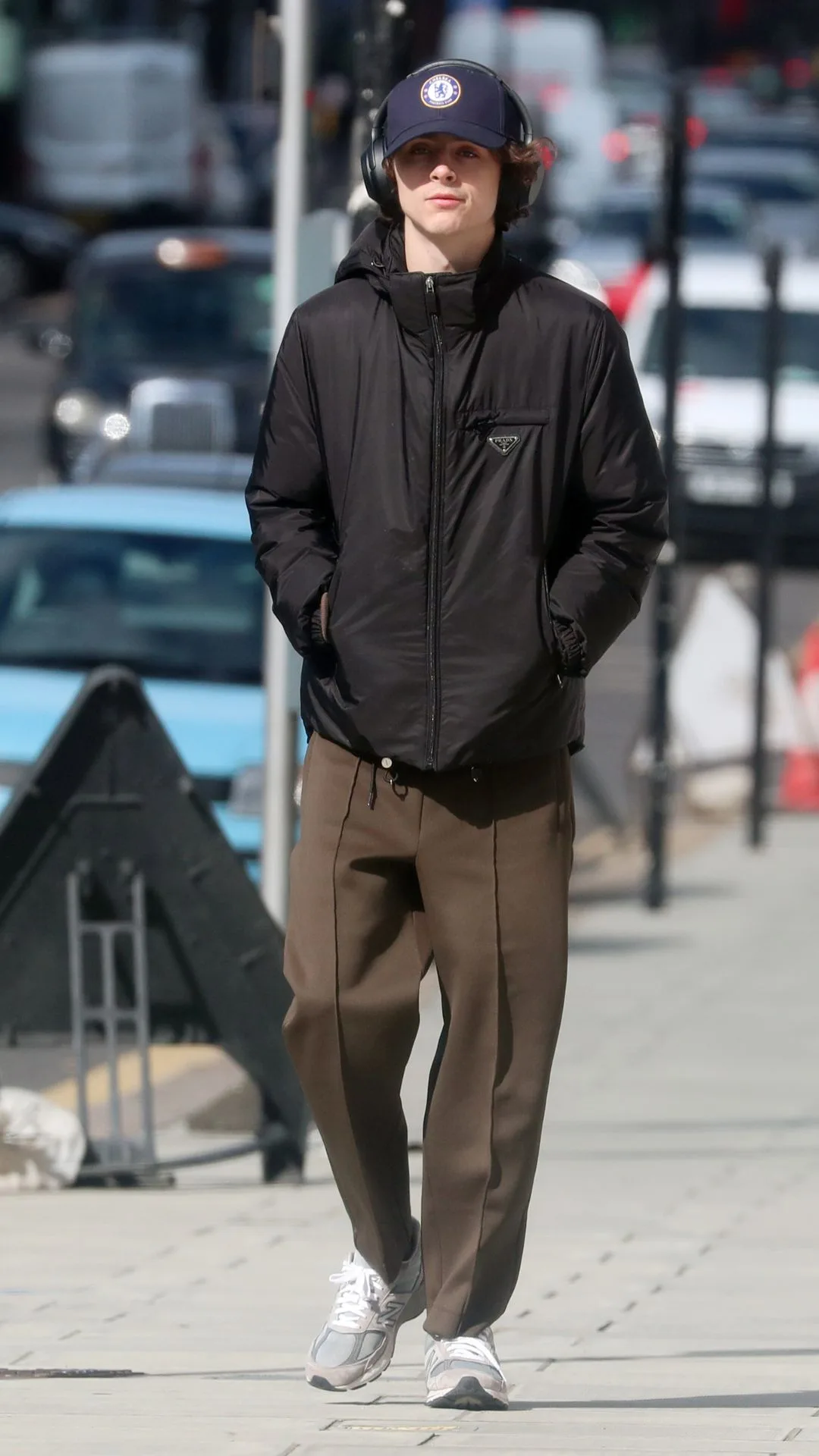 Timothee Chalamet seen walking in Notting Hill on March 16, 2020 in London, England.